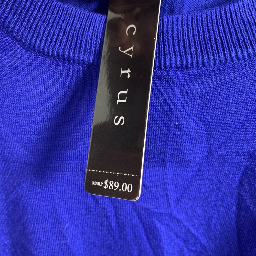 NWT Cyrus Lightweight Sweater Women Sz 3XL Royal Blue‎ Pockets Rounded Hem - Picture 4 of 14
